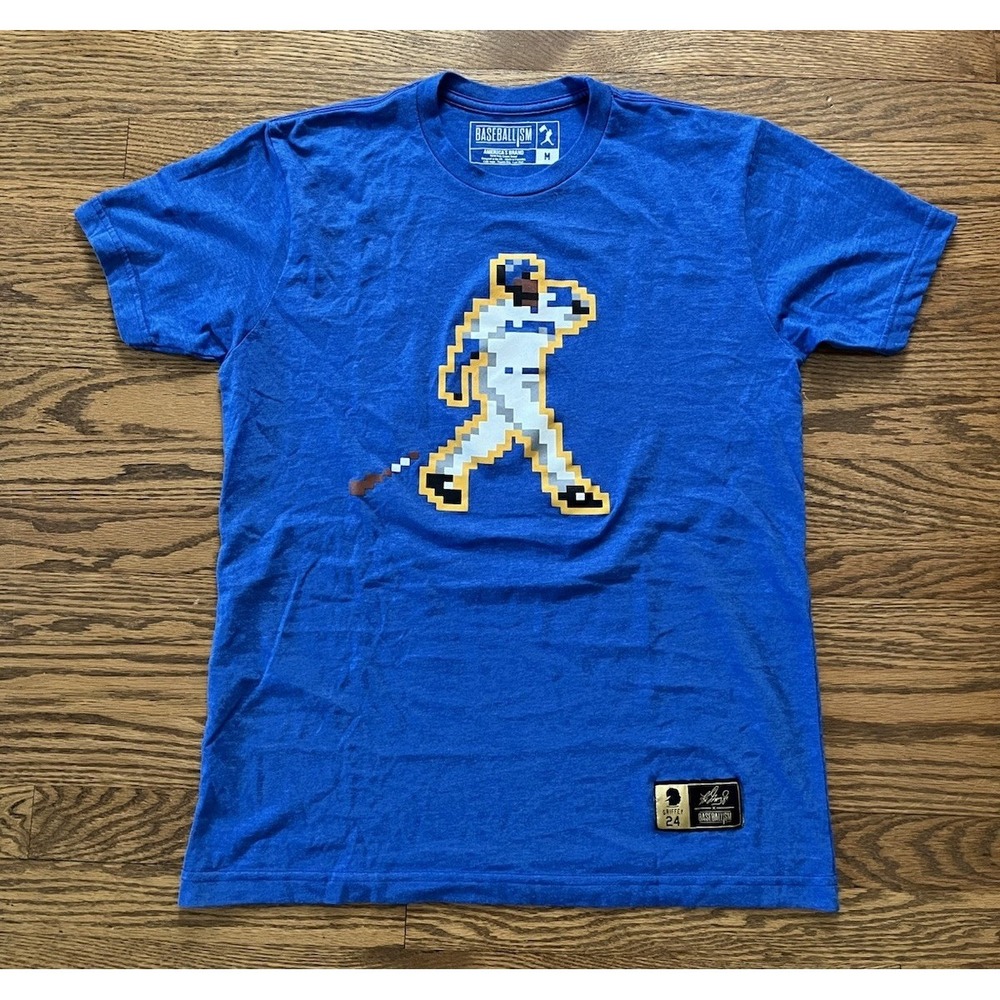Baseballism Ken Griffey Jr #24 Pixel Art Shirt Medium 8 Bit Seattle Mariners
